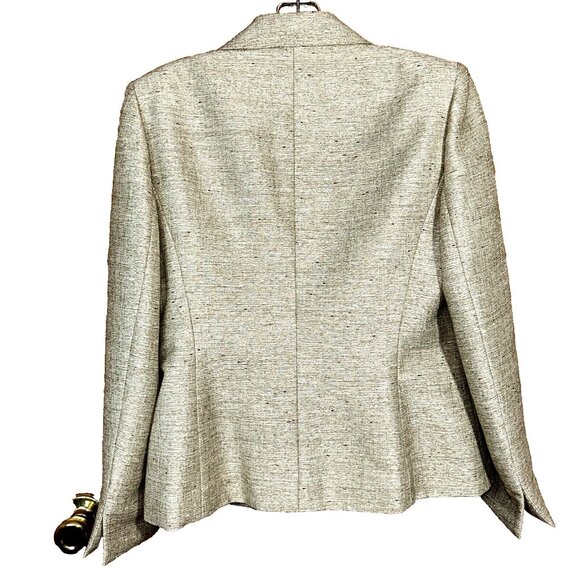 Le Suit 8P Champagne Beige 3-Piece Blazer Vest Skirt Set Quiet Luxury Career - Picture 3 of 12